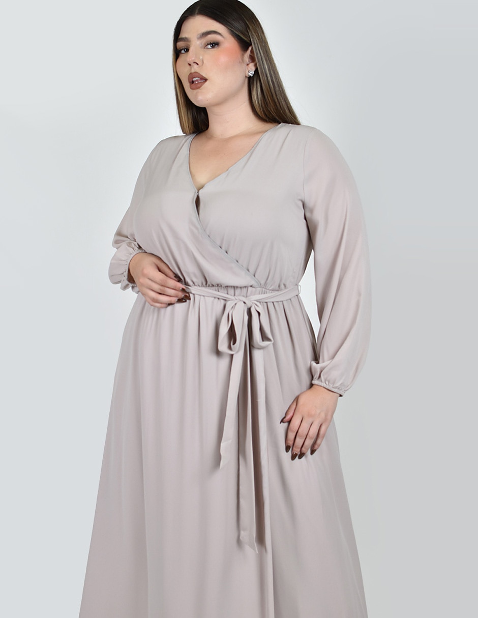 Vestido maxi de fiesta escote v 6