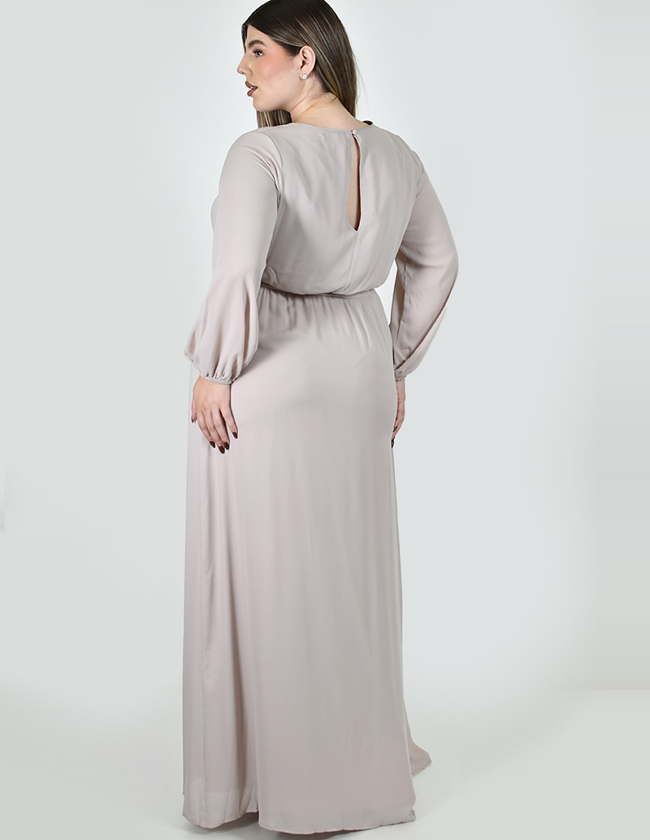 Vestido maxi de fiesta escote v 5