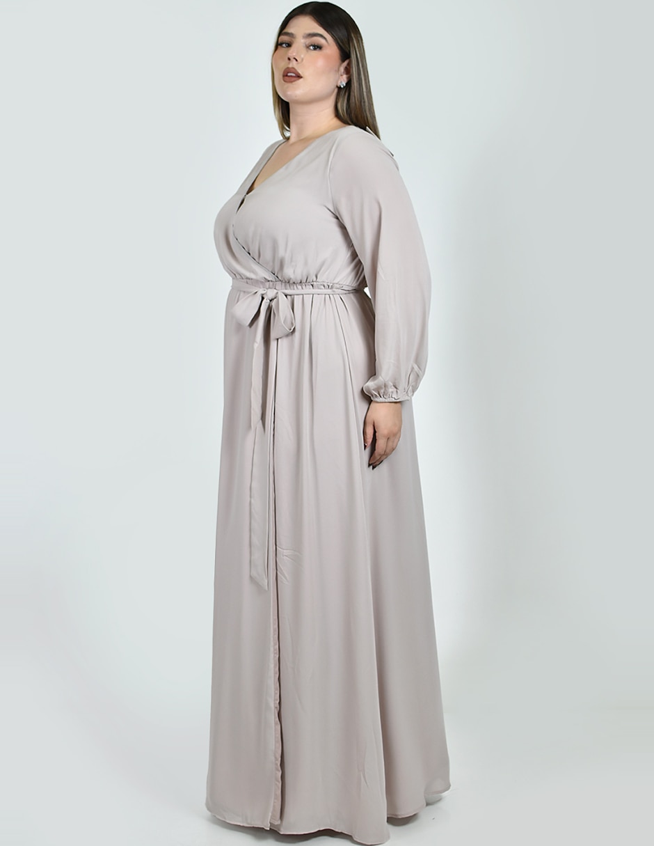 Vestido maxi de fiesta escote v