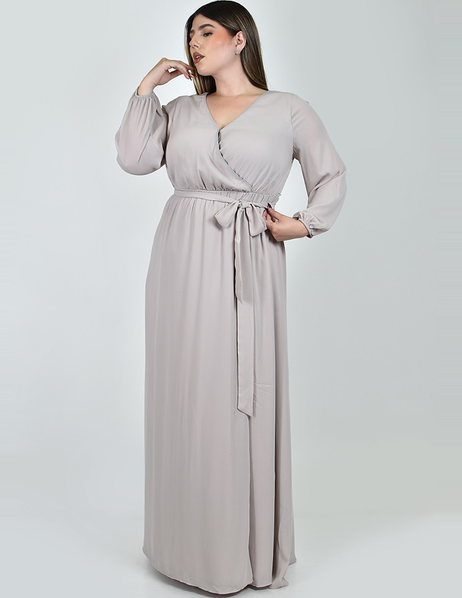 Vestido maxi de fiesta escote v