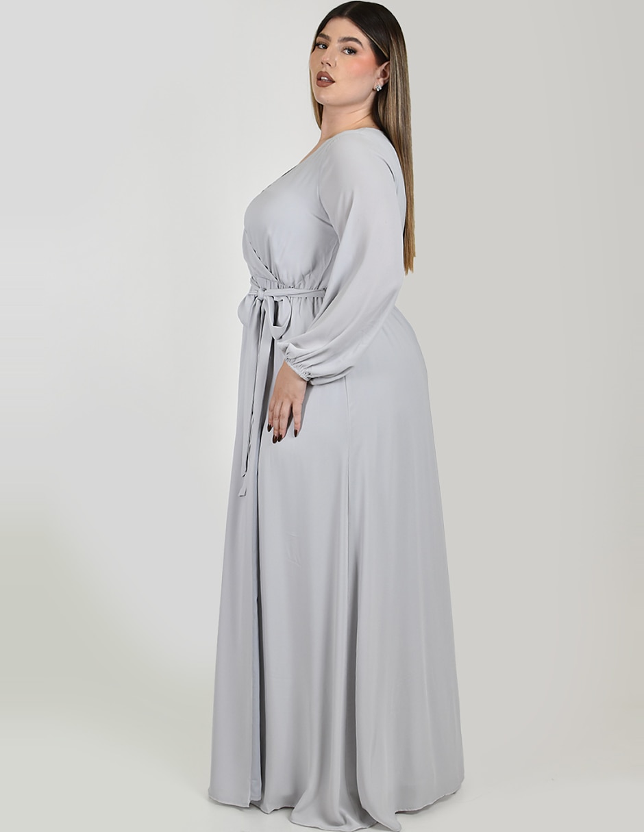 Vestido maxi de fiesta escote v 5