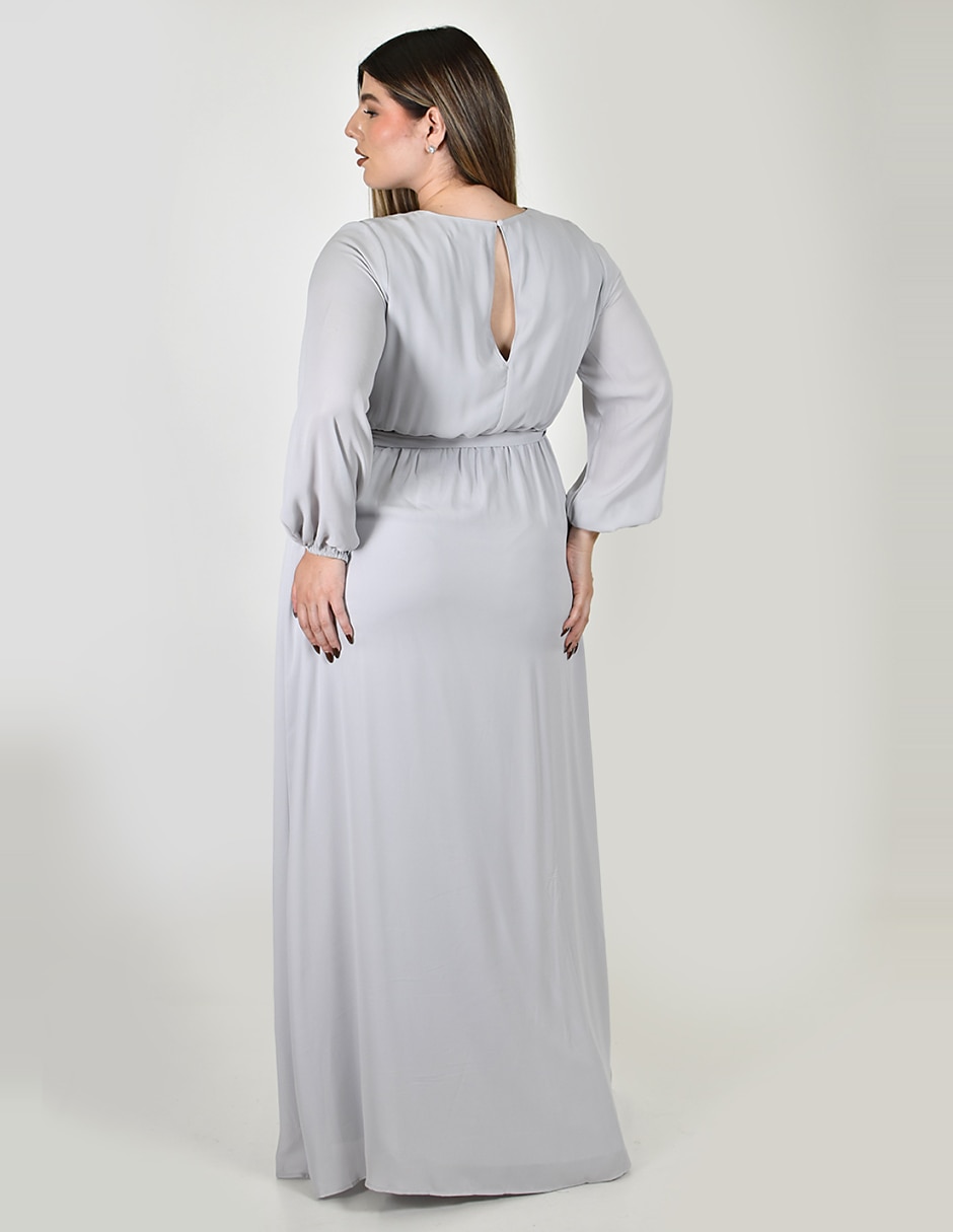 Vestido maxi de fiesta escote v