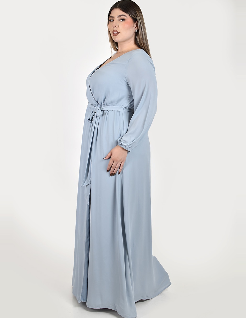Vestido maxi de fiesta escote v 5