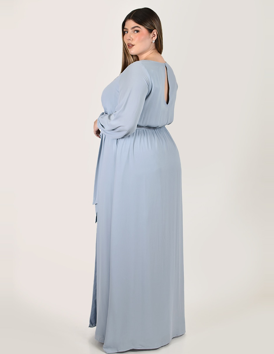 Vestido maxi de fiesta escote v