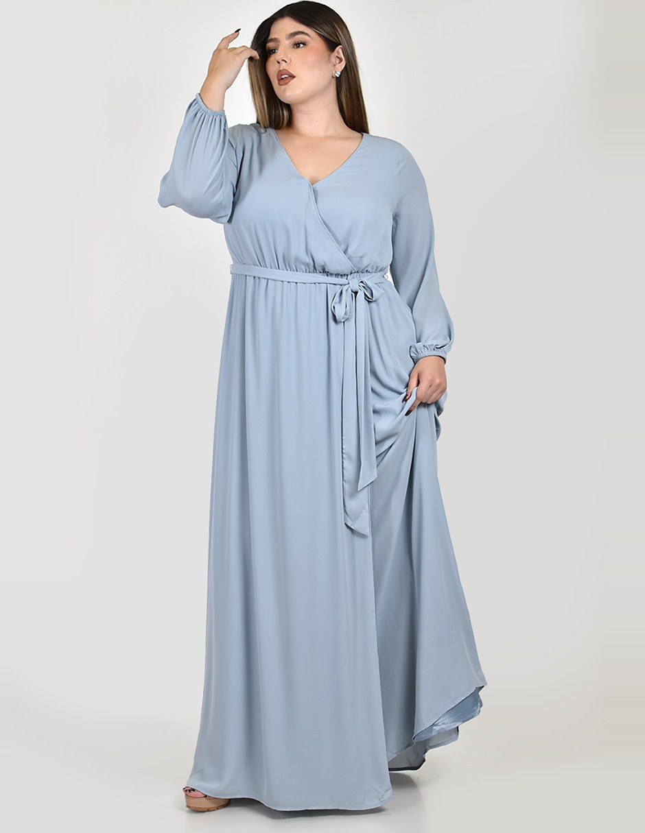 Vestido maxi de fiesta escote v
