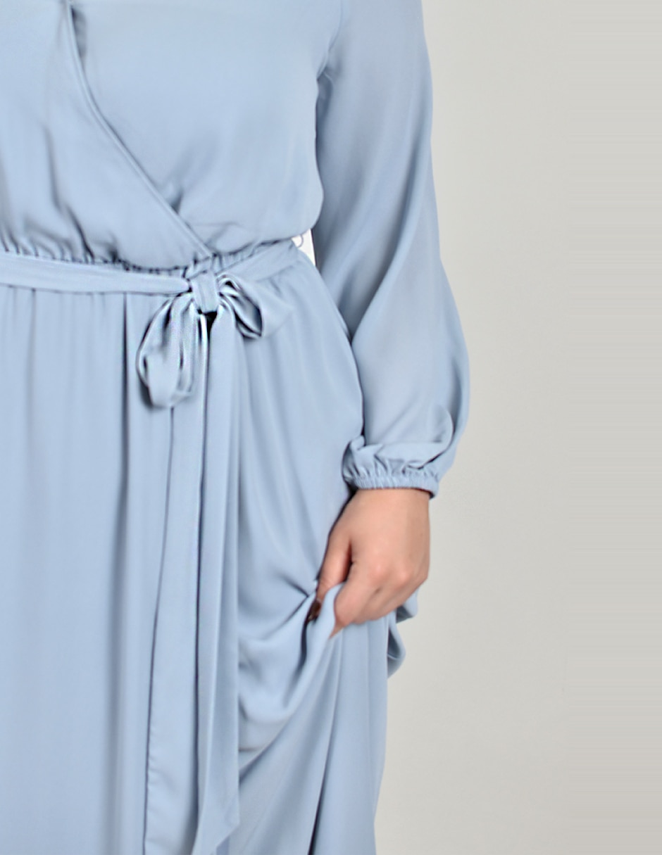 Vestido maxi de fiesta escote v