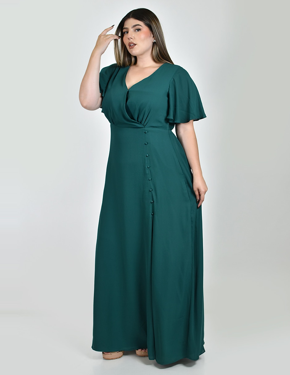 Vestido maxi de fiesta escote v 2