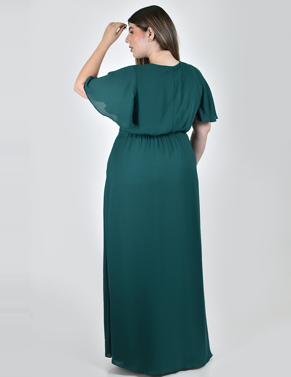 Vestido maxi de fiesta escote v 4