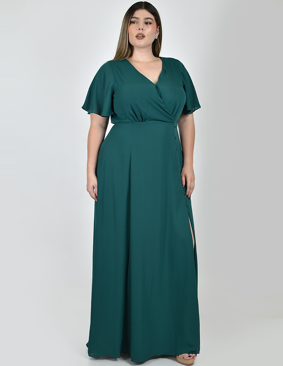 Vestido maxi de fiesta escote v 5