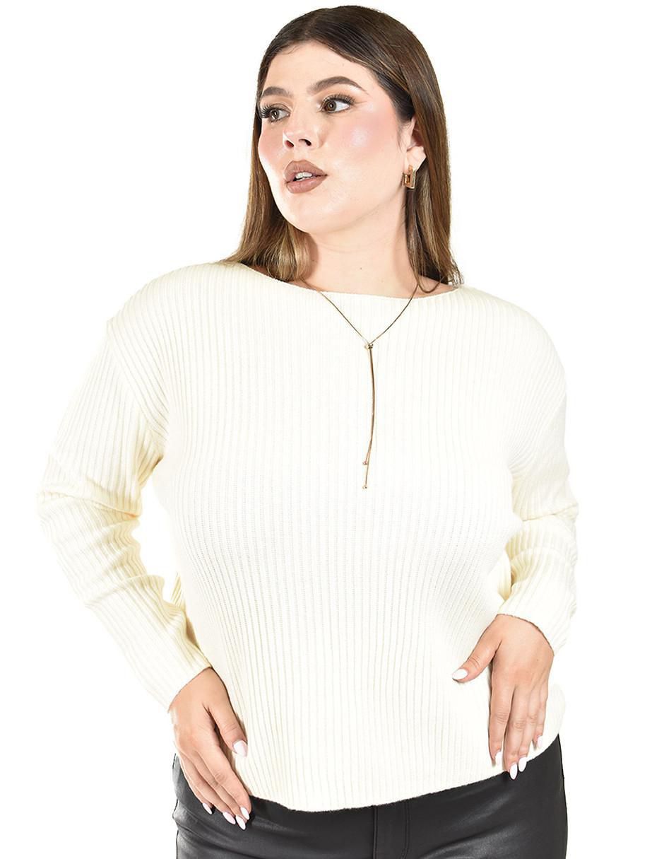 Suéter cuello ojal para mujer 2
