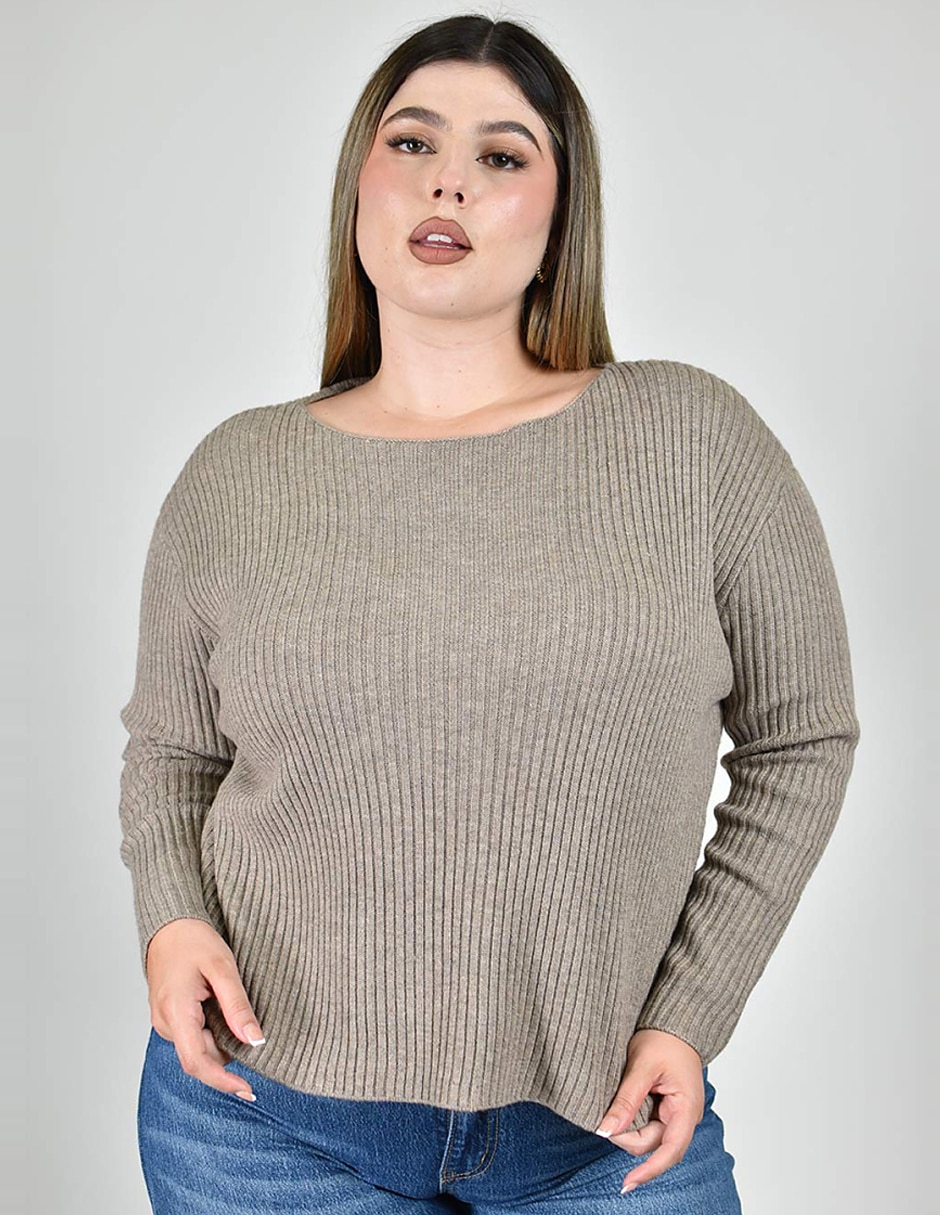Suéter cuello ojal para mujer
