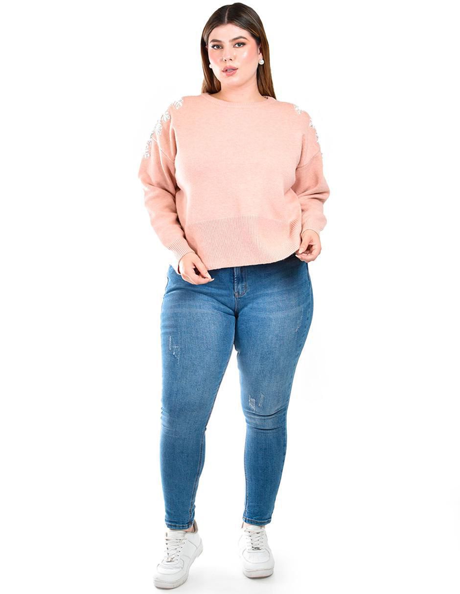 Suéter Roman Fashion cuello redondo para mujer