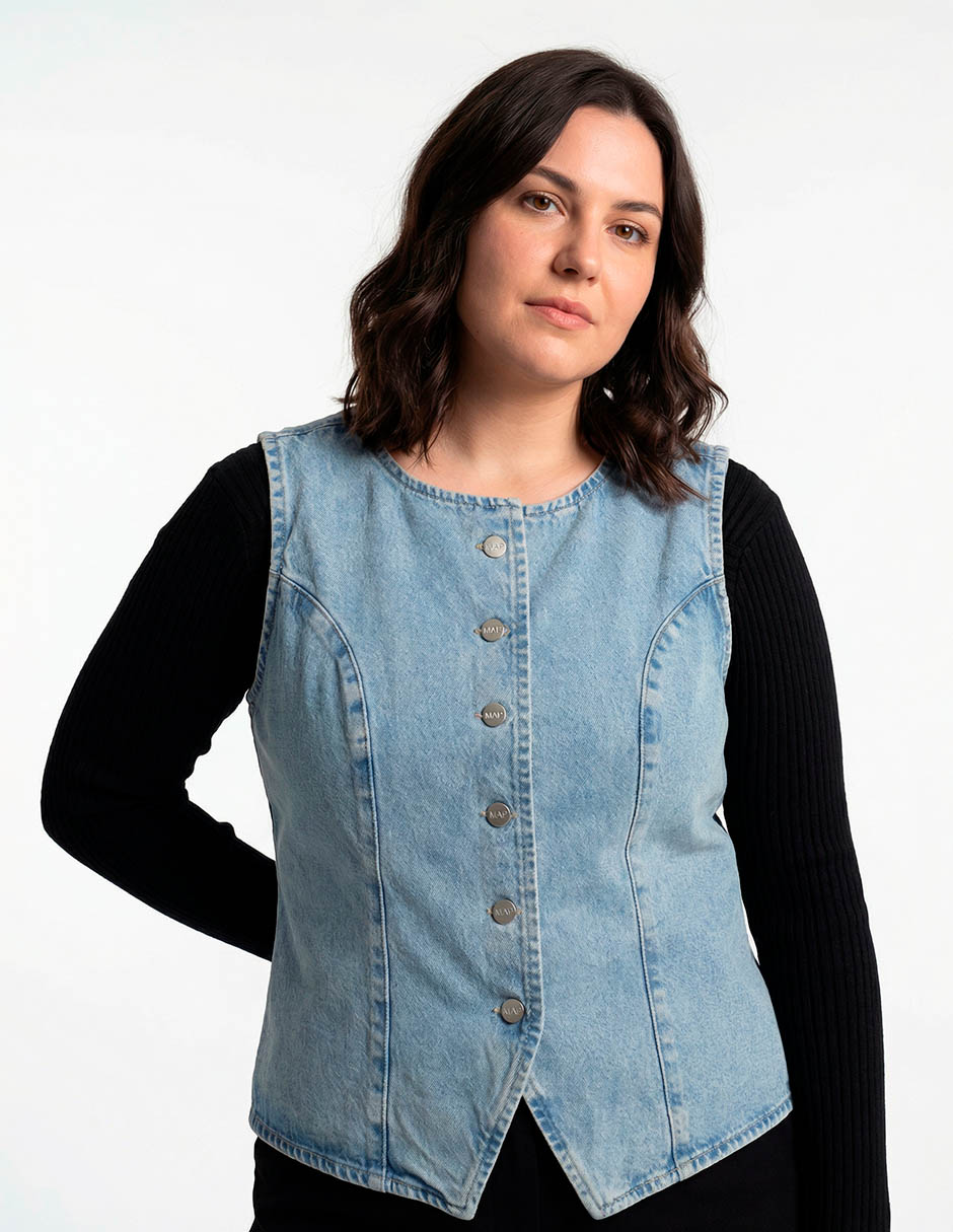 Chaleco de mezclilla para mujer Chaleco de mezclilla para mujer