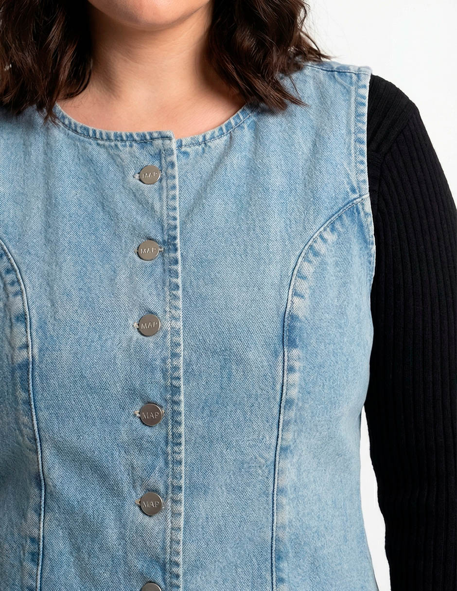 Chaleco de mezclilla para mujer 4