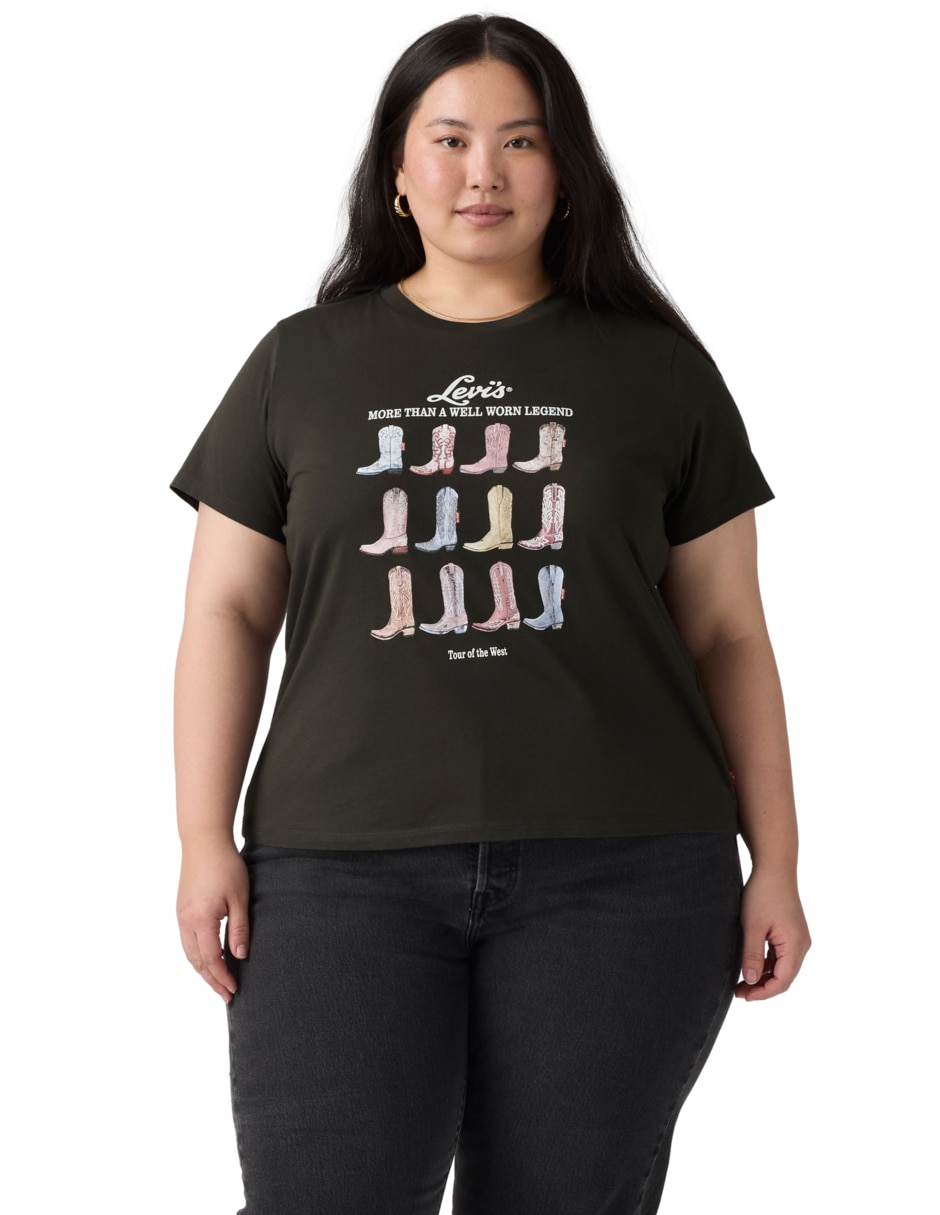 Playera manga corta cuello redondo mujer