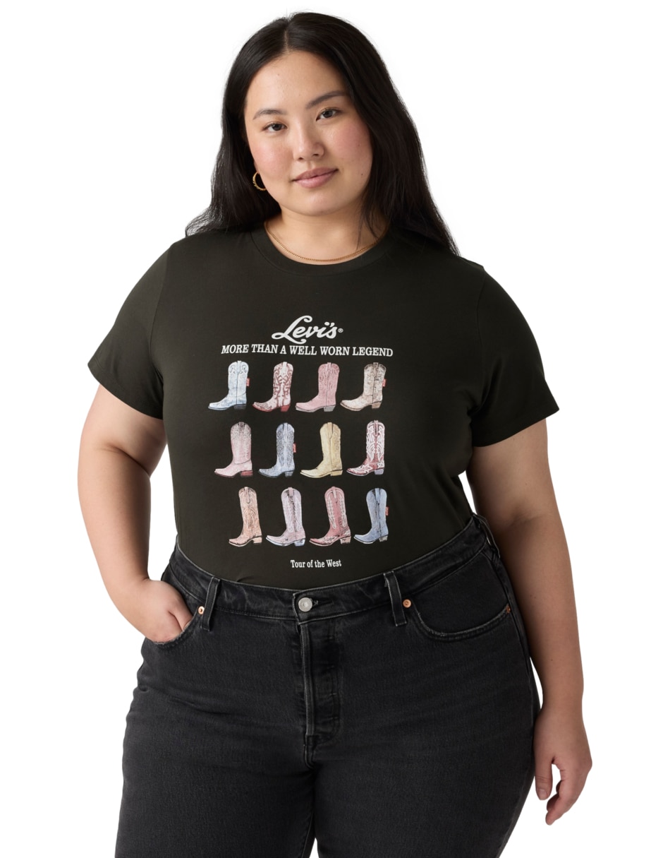 Playera manga corta cuello redondo mujer