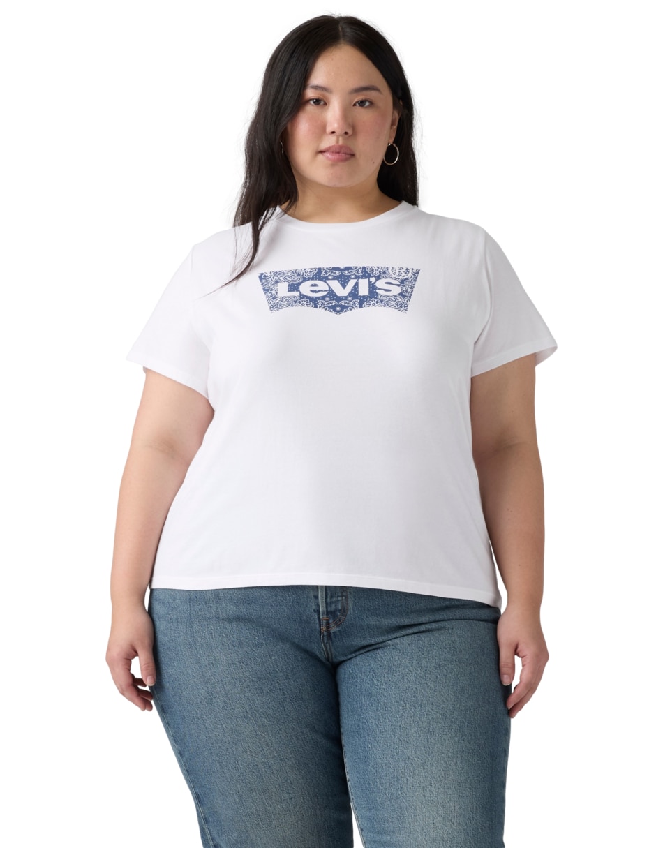Playera manga corta cuello redondo mujer