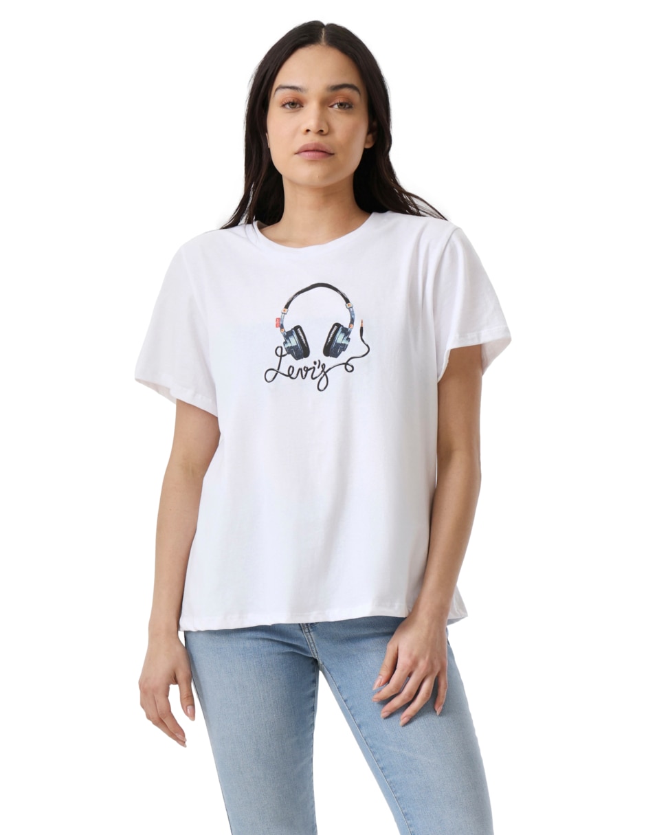 Playera manga corta cuello redondo mujer