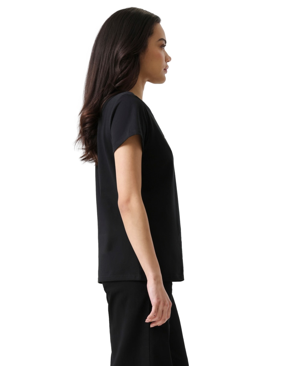 Playera manga corta cuello redondo mujer 5