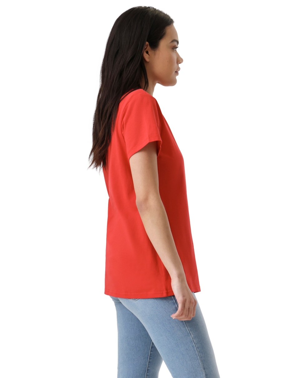 Playera manga corta cuello redondo mujer 5