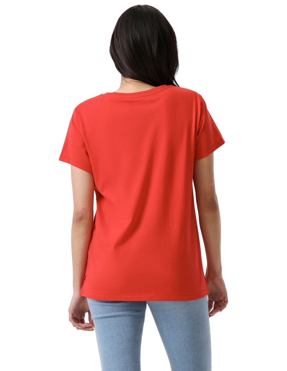 Playera manga corta cuello redondo mujer 4