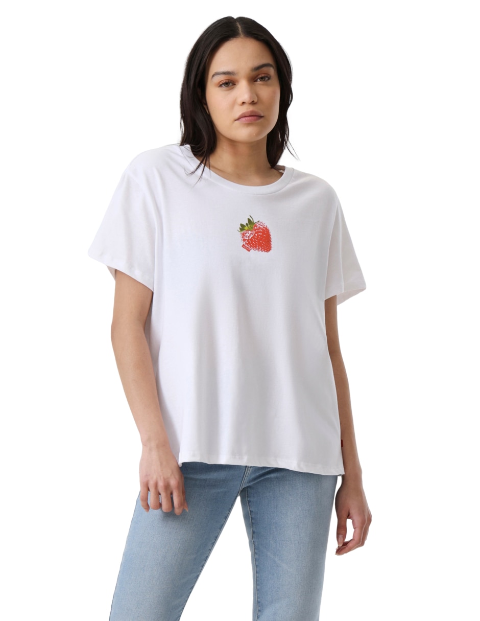 Playera manga corta cuello redondo mujer Playera manga corta cuello redondo mujer