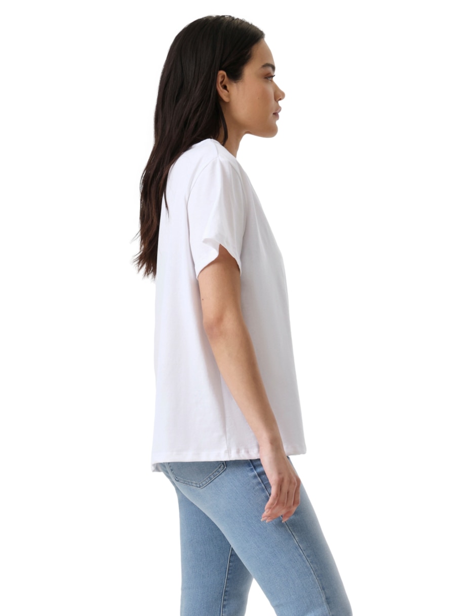 Playera manga corta cuello redondo mujer 5