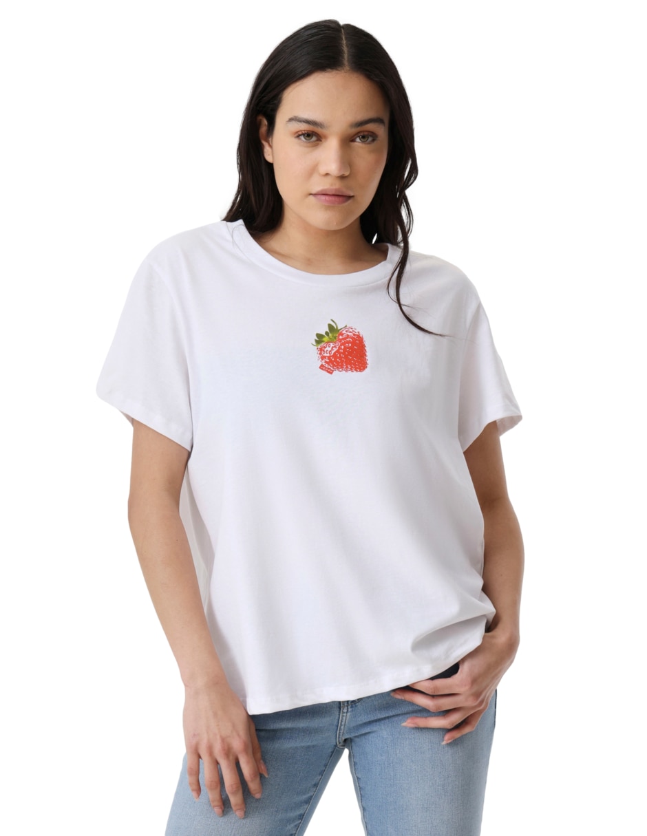 Playera manga corta cuello redondo mujer 2
