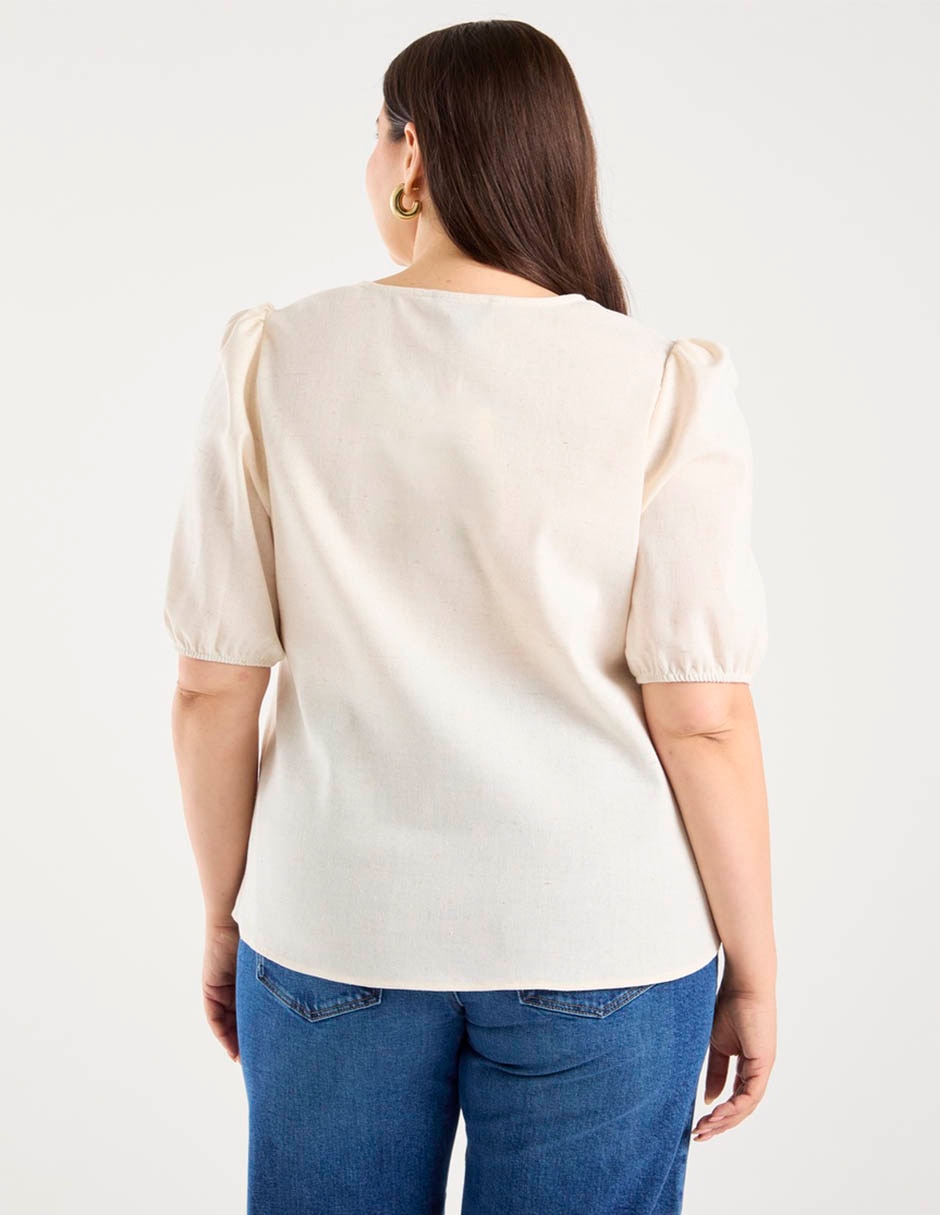 Blusa manga al codo para mujer 11