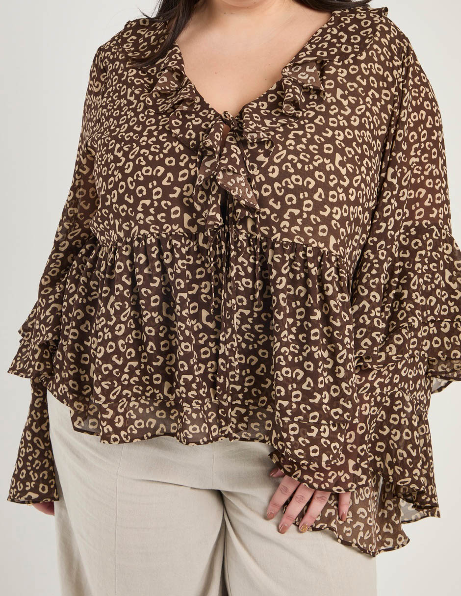 Blusa Map manga larga para mujer