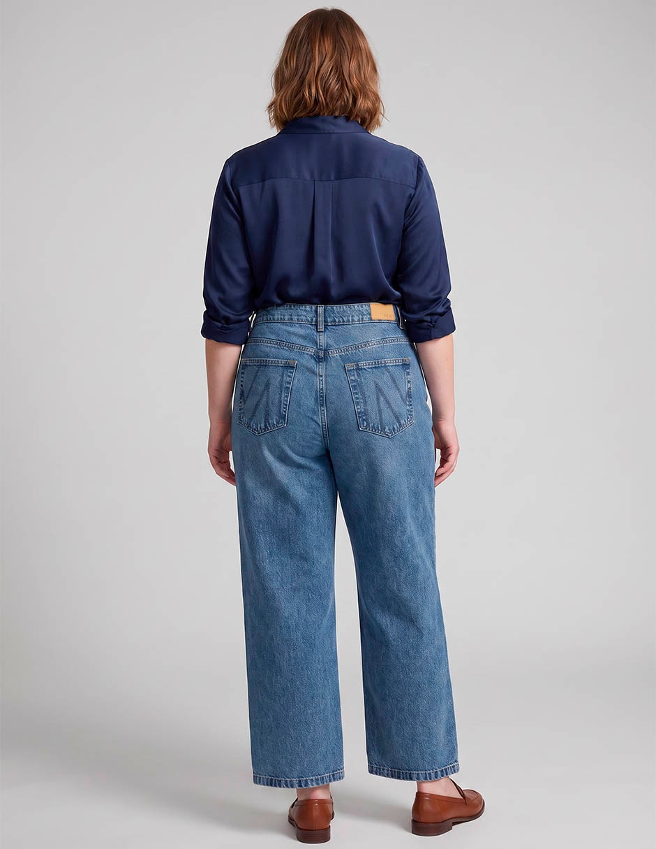 Jeans straight Map corte cintura para mujer