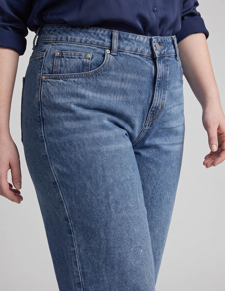Jeans straight Map corte cintura para mujer