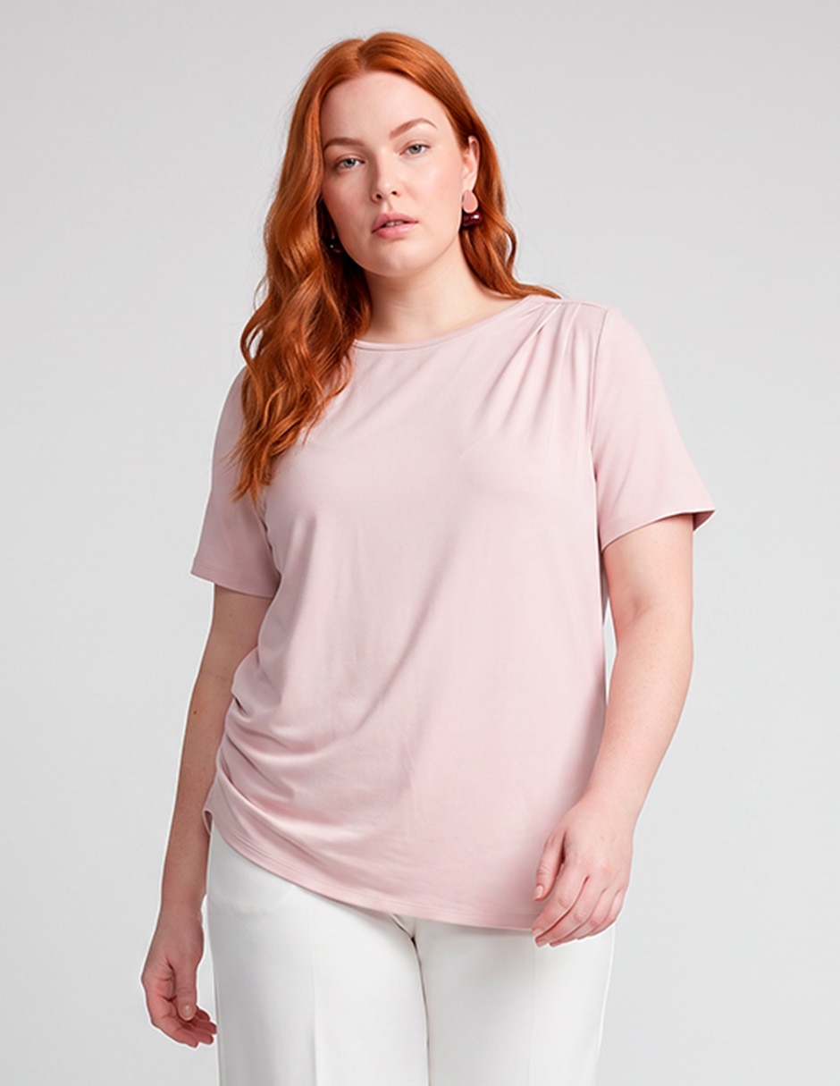 Playera manga corta cuello redondo para mujer Playera manga corta cuello redondo para mujer