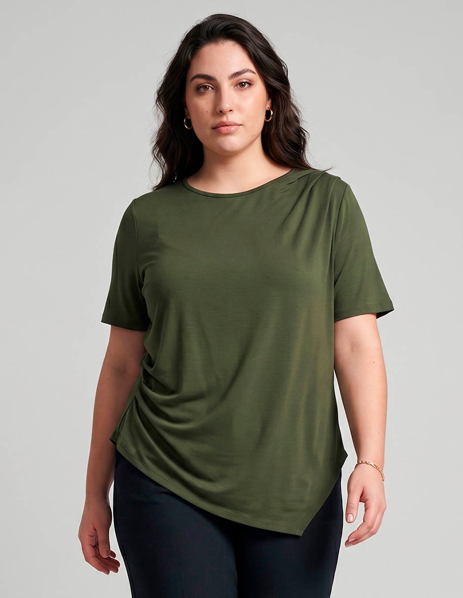 Playera manga corta cuello redondo para mujer 1