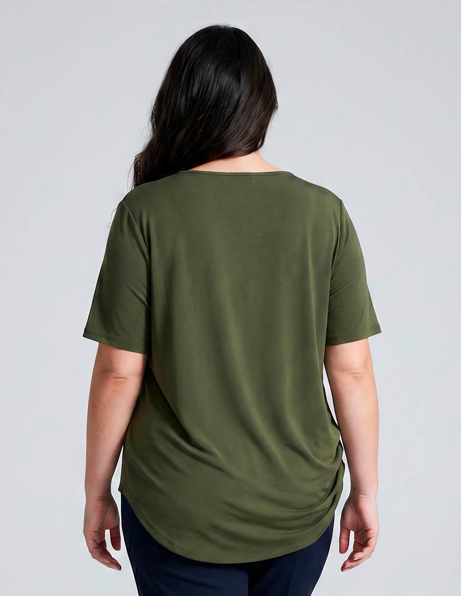 Playera manga corta cuello redondo para mujer 3