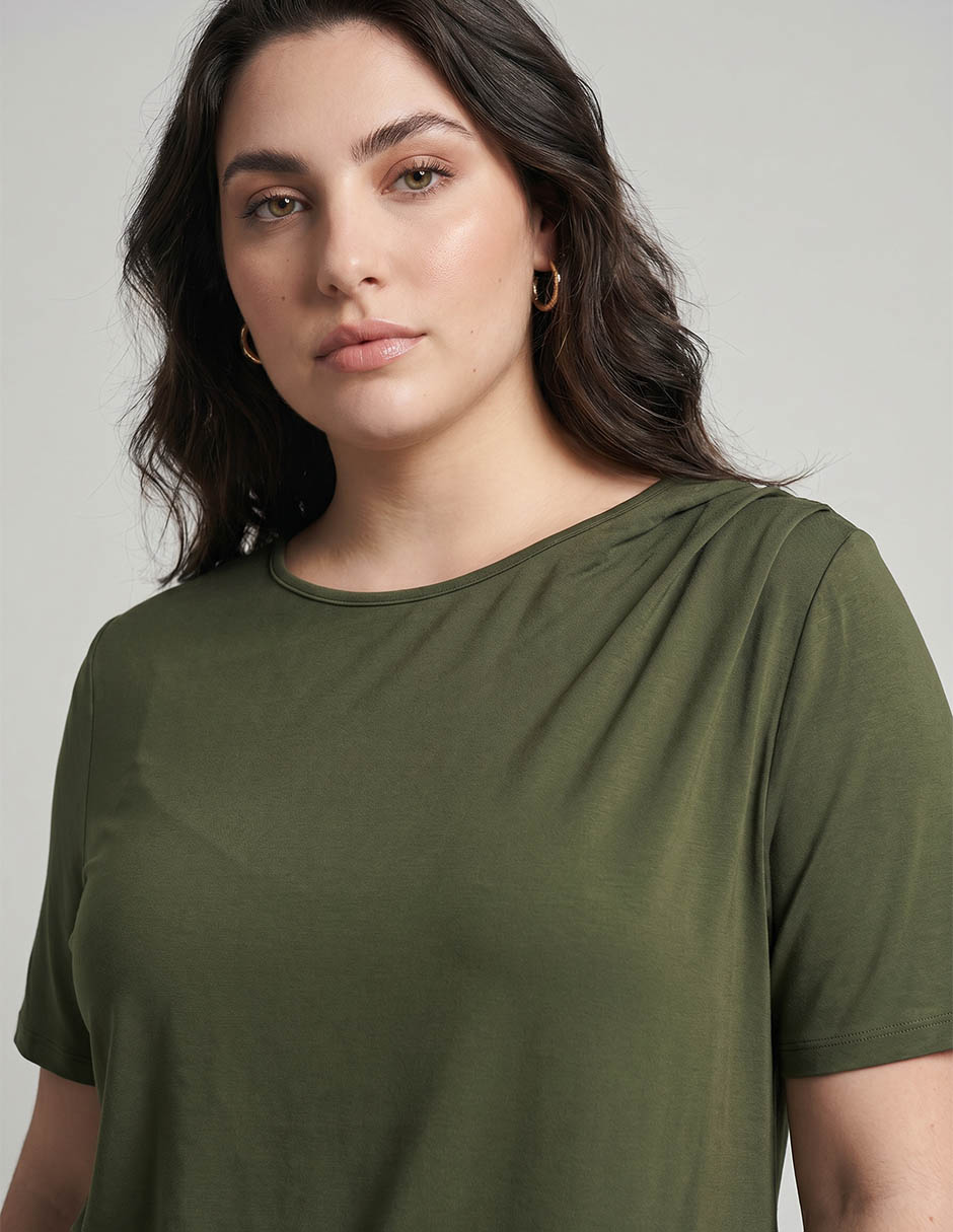 Playera manga corta cuello redondo para mujer 2