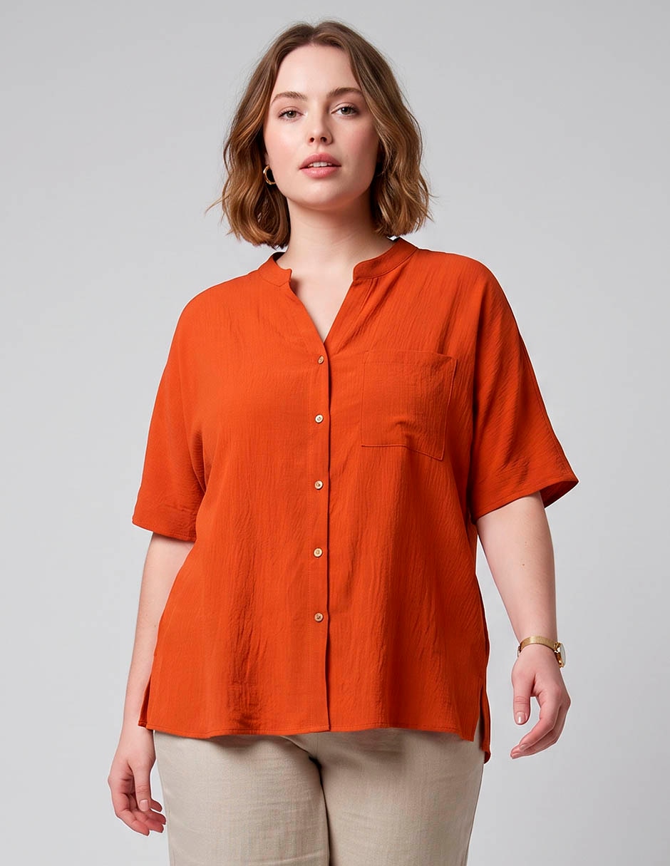Blusa manga al codo para mujer