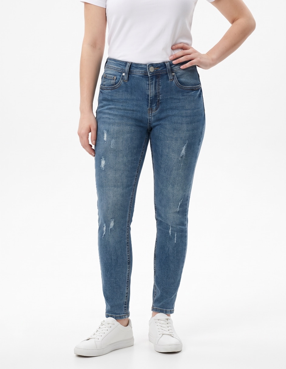 Jeans skinny corte cintura alta para mujer Jeans skinny corte cintura alta para mujer