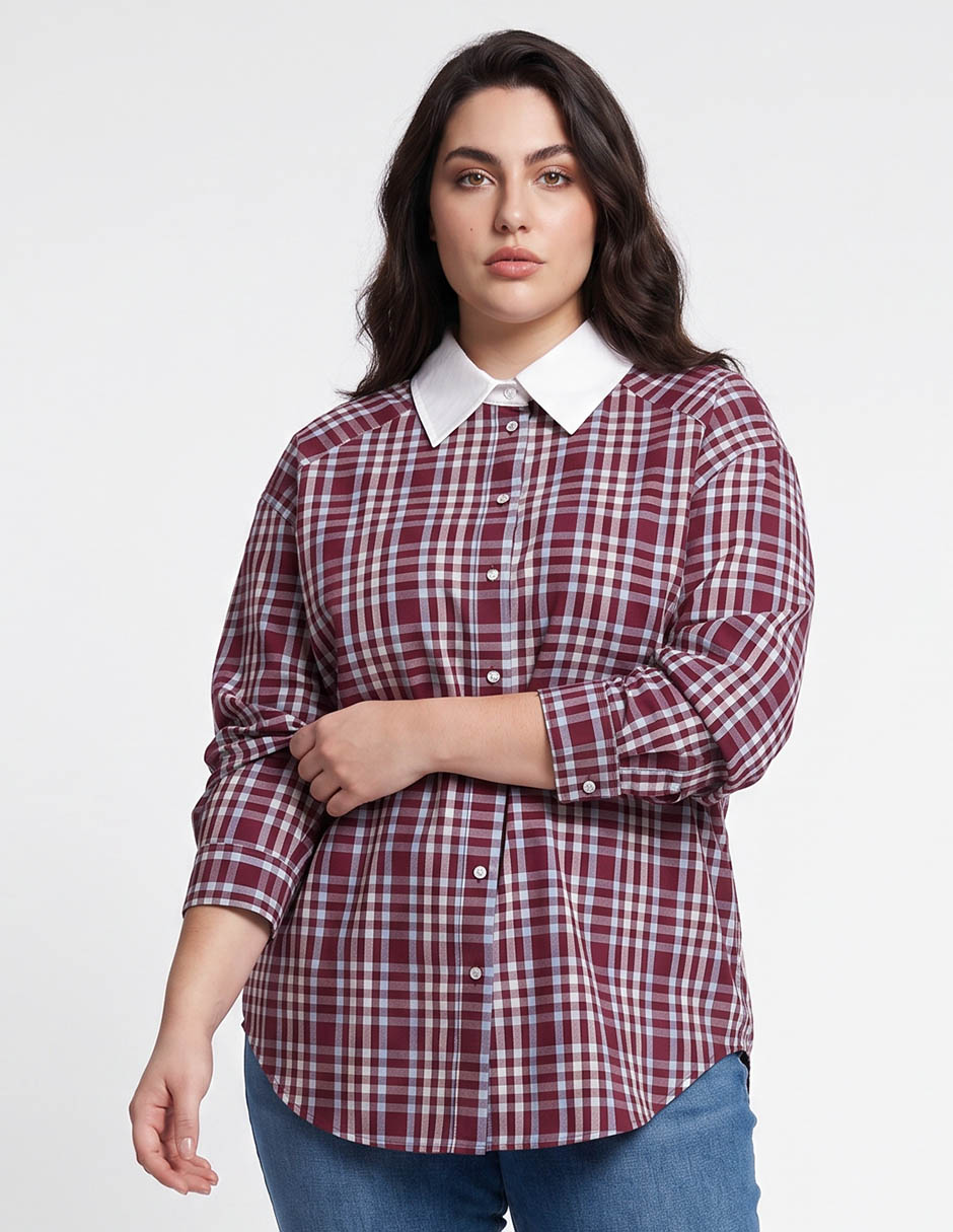 Blusa camisera manga larga para mujer Blusa camisera manga larga para mujer