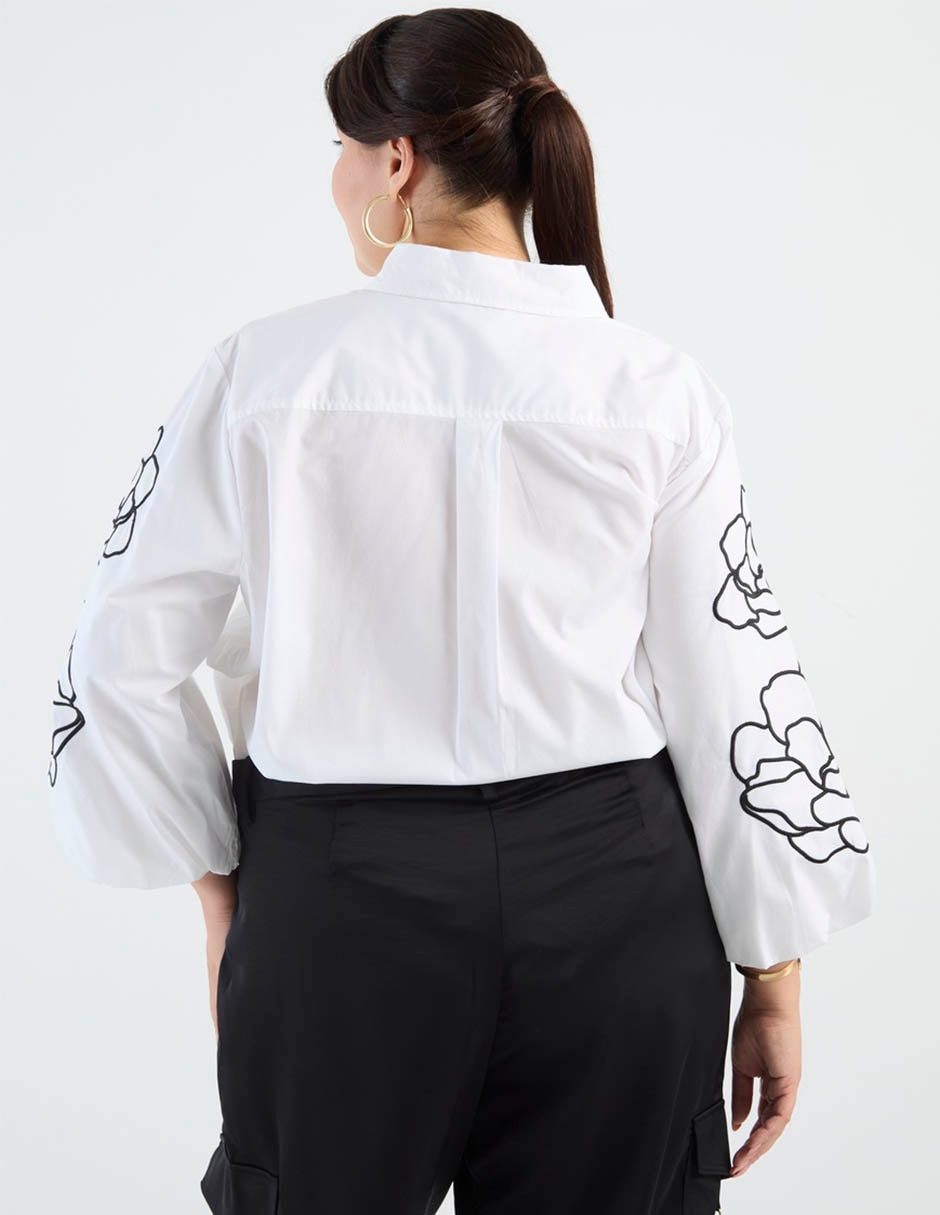 Camisa de algodón manga larga para mujer 5