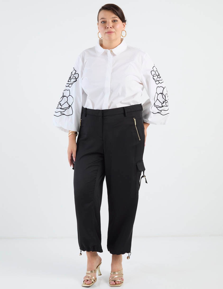 Camisa de algodón manga larga para mujer