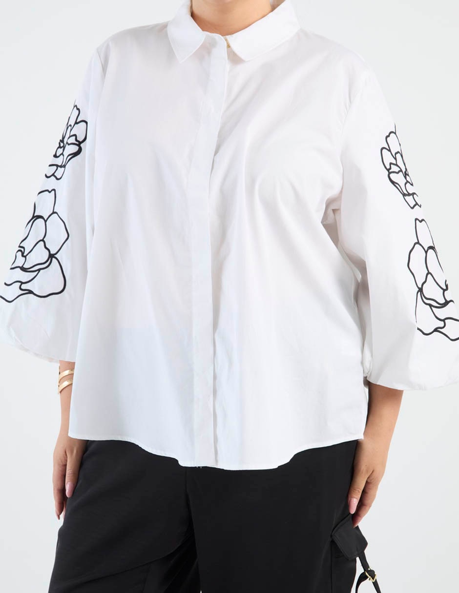 Camisa de algodón manga larga para mujer 6