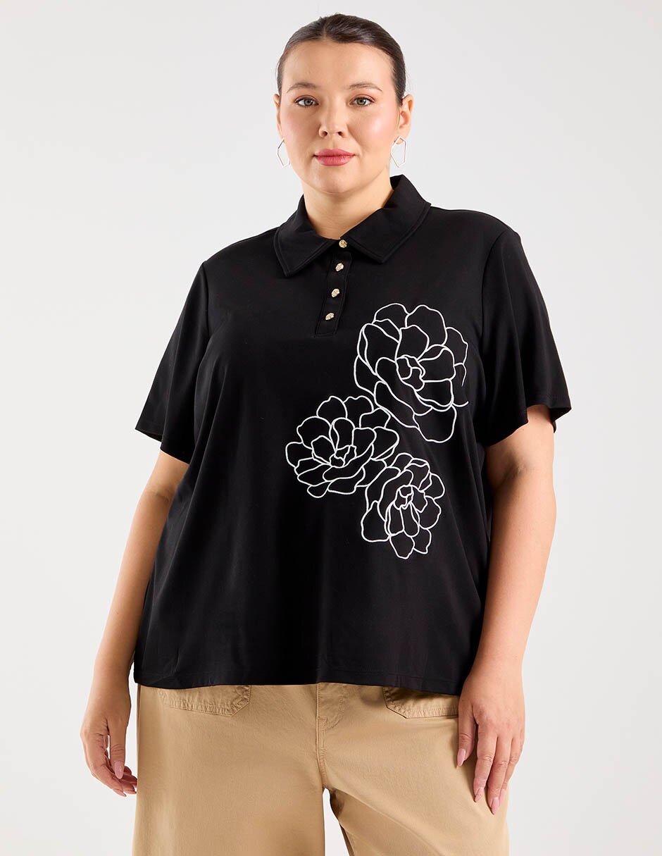 Blusa manga corta para mujer