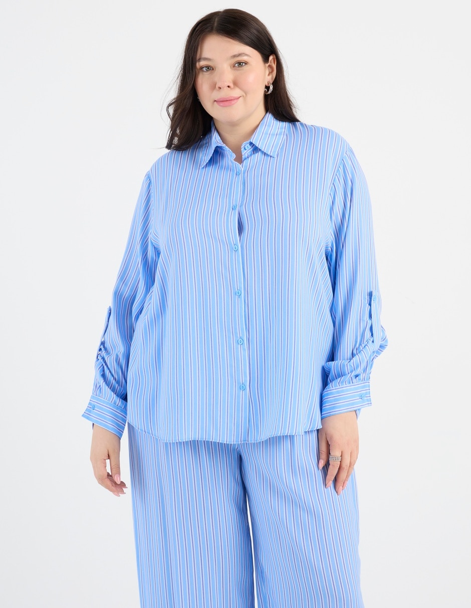 Blusa camisera manga larga para mujer 1