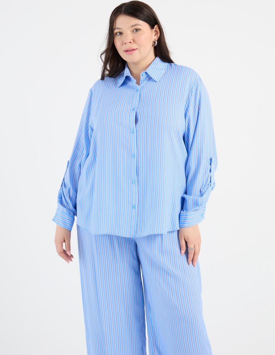 Blusa camisera manga larga para mujer 7