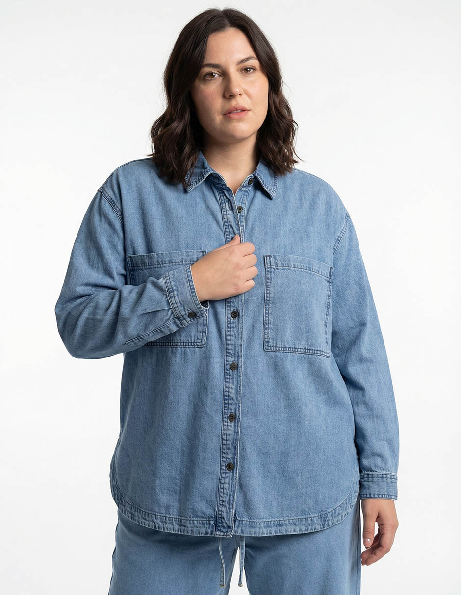 Blusa camisera manga larga para mujer 1