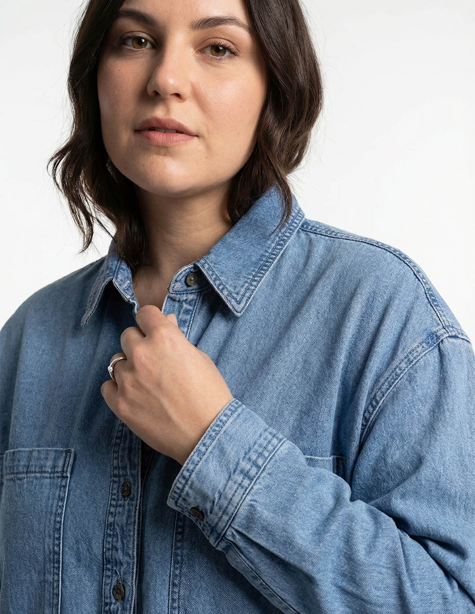 Blusa camisera manga larga para mujer 10