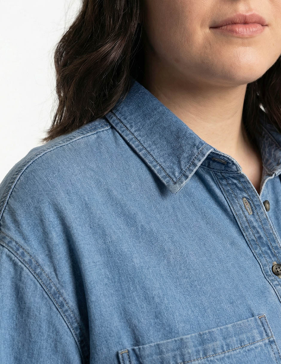 Blusa camisera manga larga para mujer 11