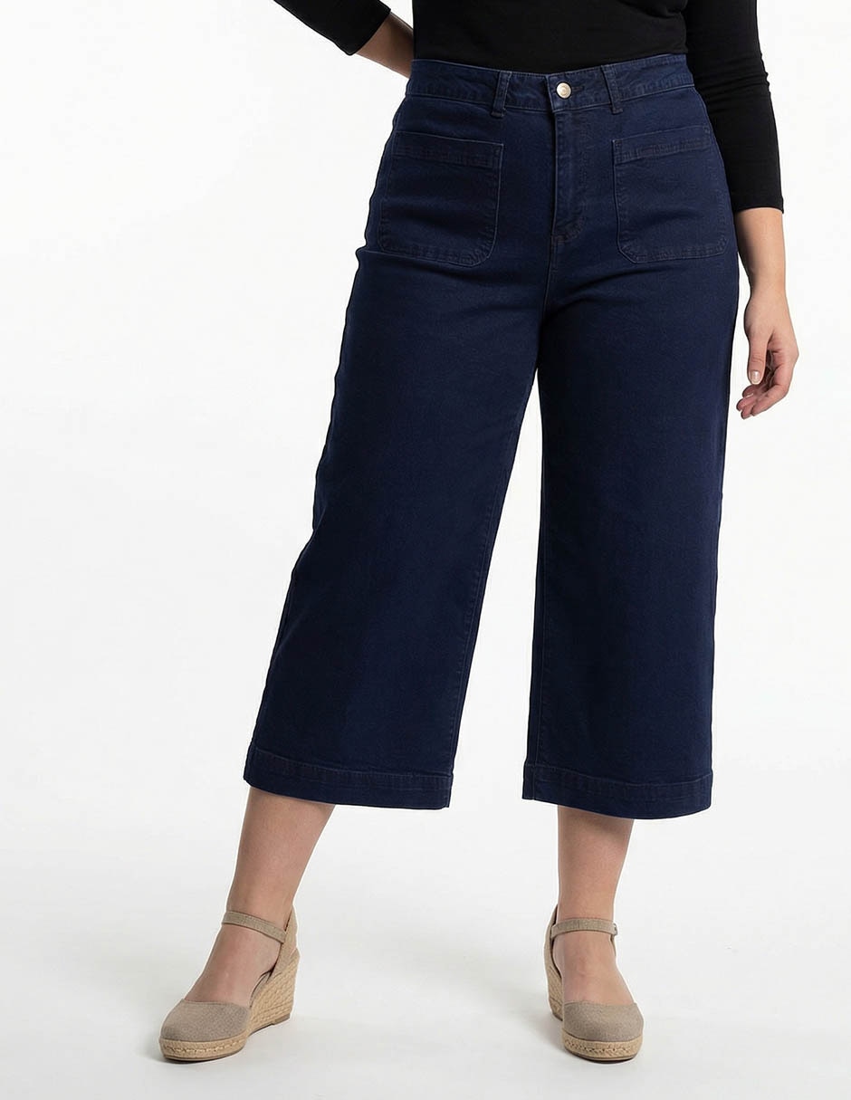 Jeans capri amplio para mujer Jeans capri amplio para mujer