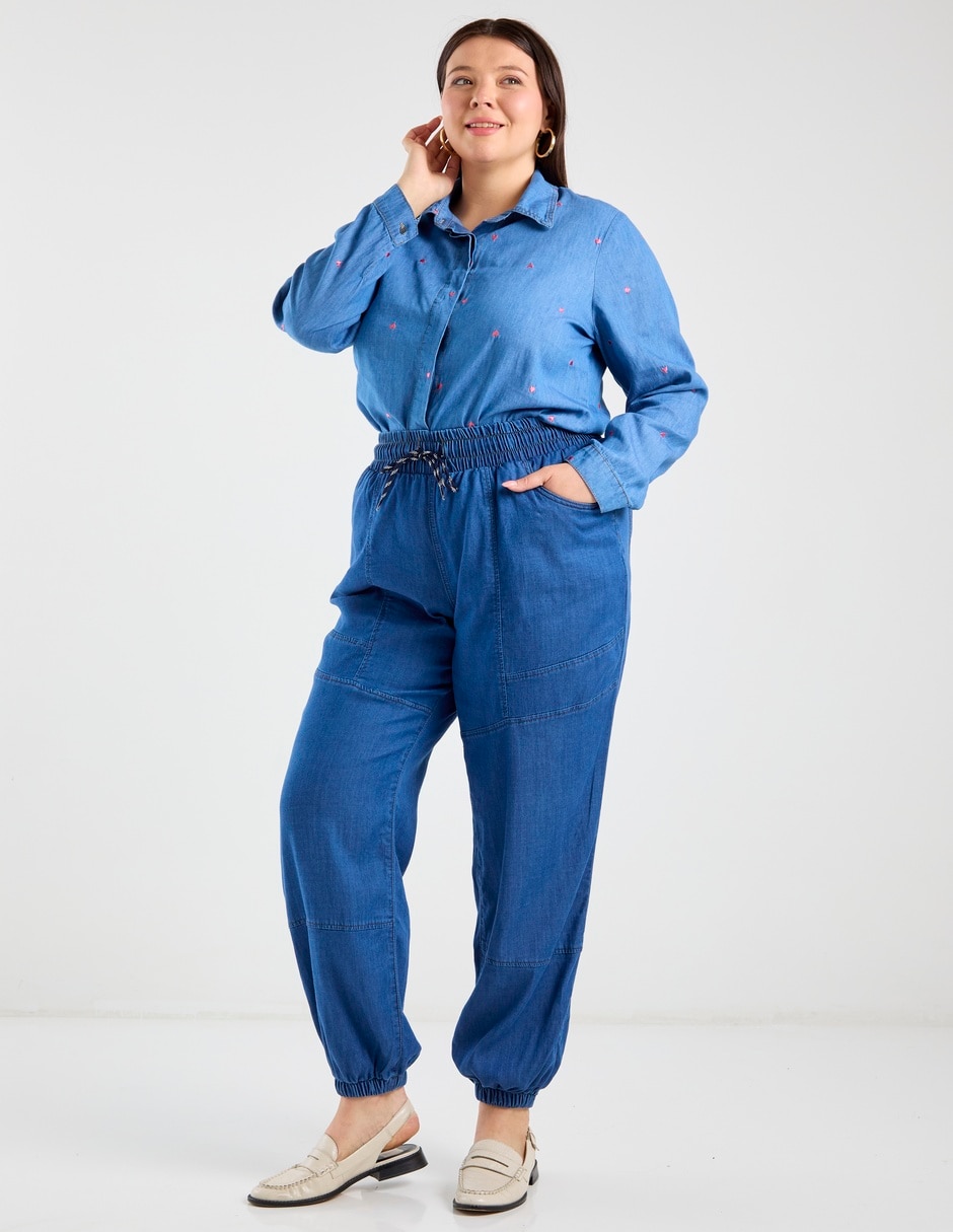 Jeans jogger jogger straight para mujer 4